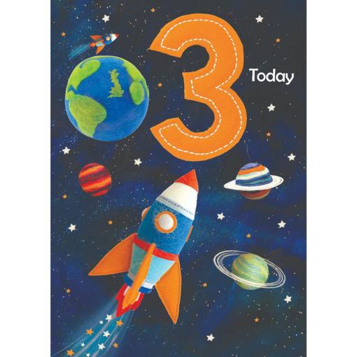 Picture of 3 TODAY BIRTHDAY CARD ROCKET